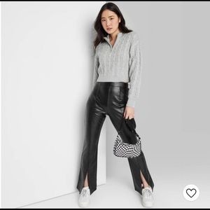 Wild Fable split front faux leather pants
